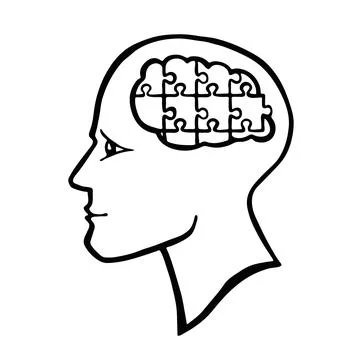 Outline monochrome riddle of the mind vector illustration Stock Illustration