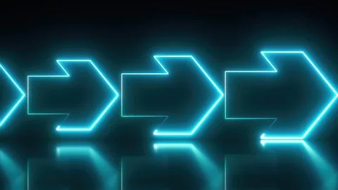 Outline neon arrows Stock Illustration