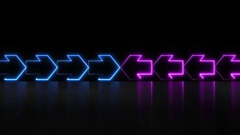 Outline neon arrows Stock Illustration