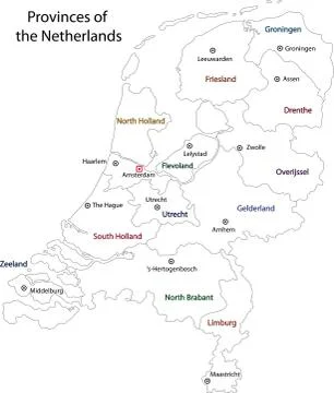 Outline Netherlands map Stock Illustration