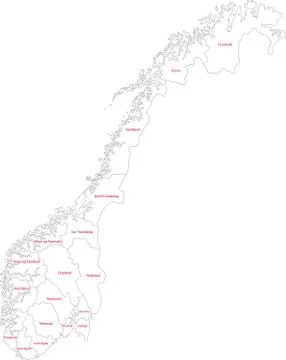 Outline Norway map Stock Illustration