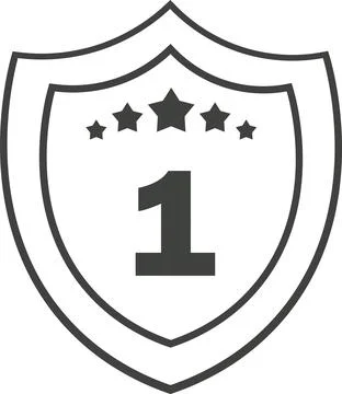 Outline number one shield winner award icon Stock Illustration