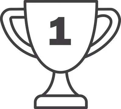 Outline number one winner trophy cup award icon Stock Illustration