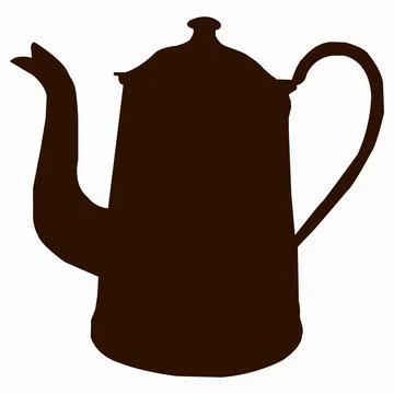 Outline of an old coffee pot Stock Illustration