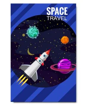 Outline outer space rocket space travel, exploration of the universe, other Stock Illustration
