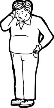 Outline of Overwhelmed Man Stock Illustration