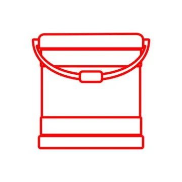 Outline Paint Bucket Object Drawing Vector Illustration Graphic Stock Illustration