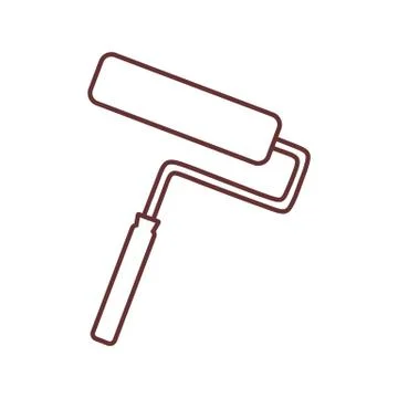 Outline Paint Roller Object Drawing Vector Illustration Graphic Stock Illustration