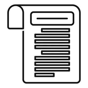 Outline of a paper document icon Stock Illustration