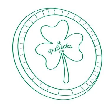 Outline of a patrick day label Stock Illustration