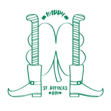 Outline of a patrick day label Stock Illustration