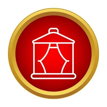 Outline pavilion icon in a red circle Stock Illustration