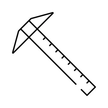 Outline pickaxe tool representing mining and construction 库存插图
