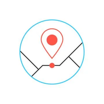 Outline pin icon from thin line Stock Illustration
