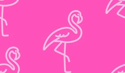 Outline pink flamingo pattern Stock-Illustration