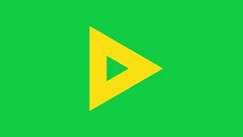 Outline play triangle arrow nudging right on green screen Vídeos de archivo 348305600