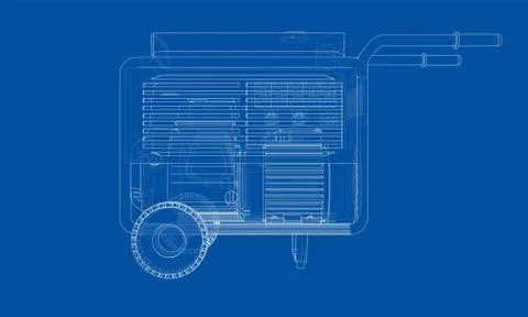 Outline portable gasoline generator vector 스톡 일러스트