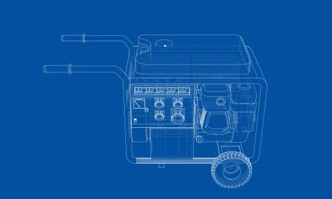Outline portable gasoline generator vector イラスト素材