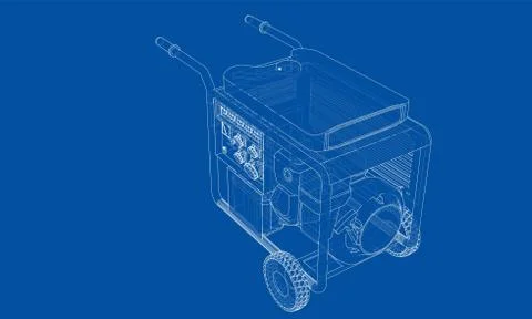 Outline portable gasoline generator vector Illustrazione stock