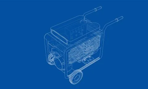 Outline portable gasoline generator vector Illustrazione stock
