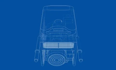 Outline portable gasoline generator vector イラスト素材