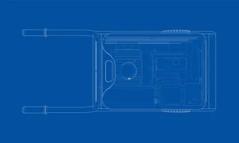 Outline portable gasoline generator vector イラスト素材