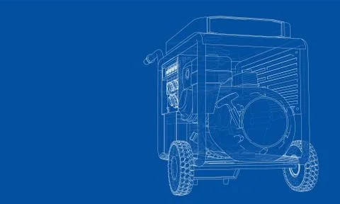 Outline portable gasoline generator vector イラスト素材