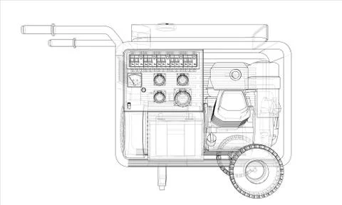 Outline portable gasoline generator vector 库存插图