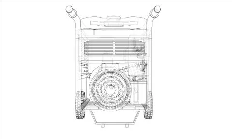Outline portable gasoline generator vector イラスト素材