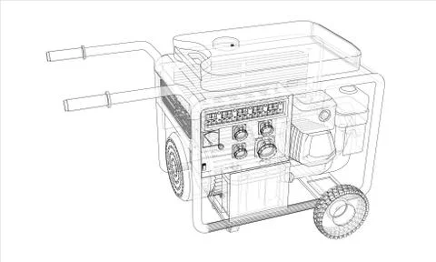 Outline portable gasoline generator vector イラスト素材