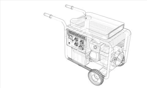 Outline portable gasoline generator vector イラスト素材