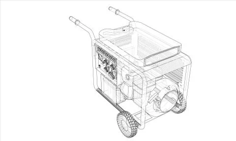 Outline portable gasoline generator vector 스톡 일러스트
