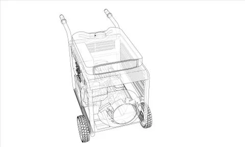 Outline portable gasoline generator vector 스톡 일러스트
