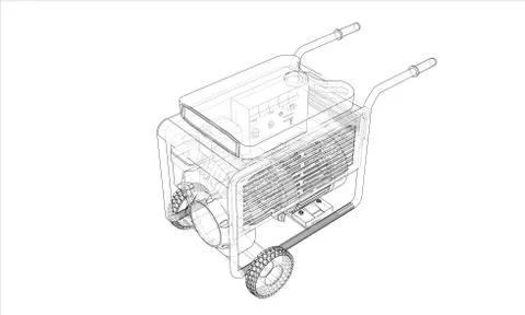 Outline portable gasoline generator vector イラスト素材