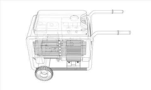 Outline portable gasoline generator vector イラスト素材