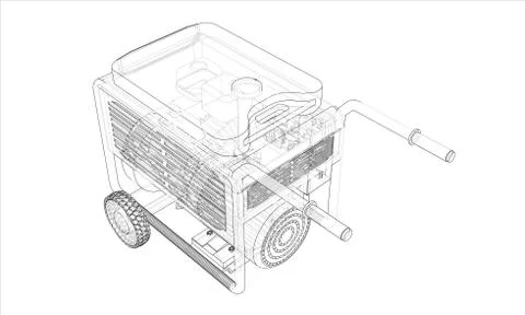 Outline portable gasoline generator vector 스톡 일러스트