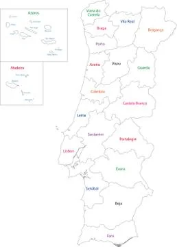 Outline Portugal map Stock Illustration