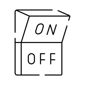 Outline power switch toggling on and off control Illustrazione stock