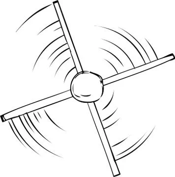 Outline of Propeller Spinning Stock Illustration