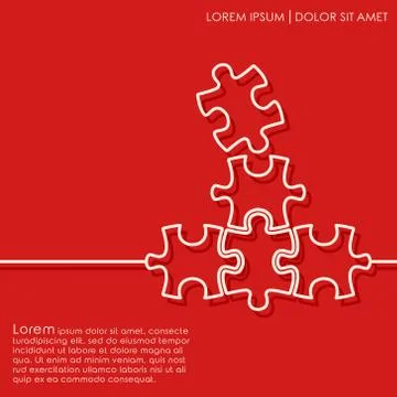 Outline puzzle background Stock Illustration