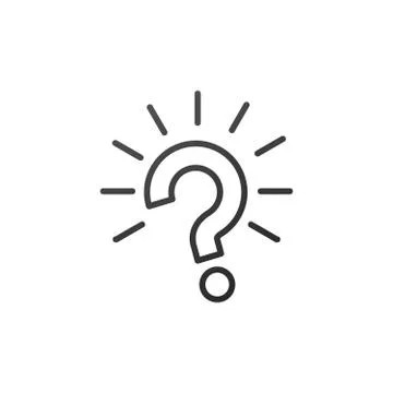 Outline question mark with rays burst icon vector illustration on white backg Ilustración de archivo