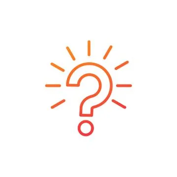 Outline question mark with rays burst icon vector illustration on white backg Stock Illustration