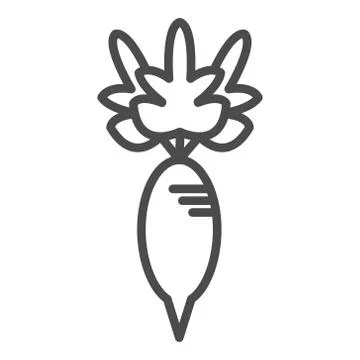 Outline radish vector icon. isolated black simple line element illustration from Illustrazione stock