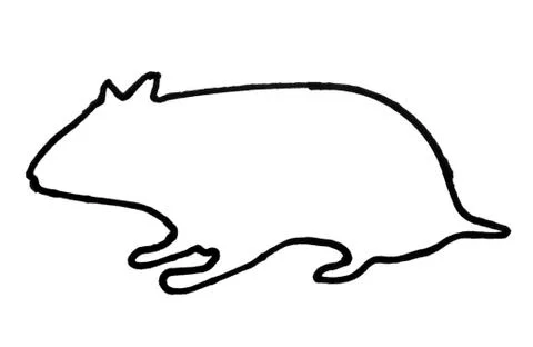 Outline of a rat Ilustração Stock