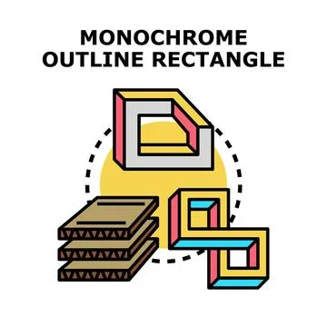 Outline rectangle abstract concept with impossible shape Stock Illustration