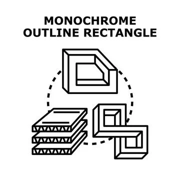 Outline rectangle abstract concept with impossible shape Stock Illustration