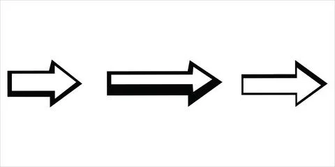 Outline Right Arrows Set Stock Illustration