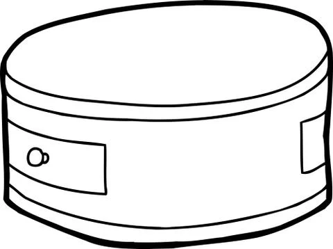 Outline of round night stand Stock Illustration