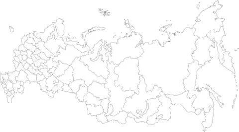 Outline Russia map Stock Illustration