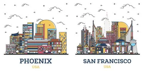 San francisco architecture line skyline Royalty Free Vector